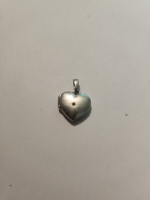Herzförmiger Anhänger mit Diamant Sterlingsilber gemarkt ''925 RJ'' ''Ste+A''