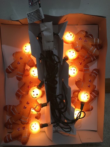 Vintage Gingerbread Man Christmas Light String Decoration 10 Feet - Bild 3 von 5
