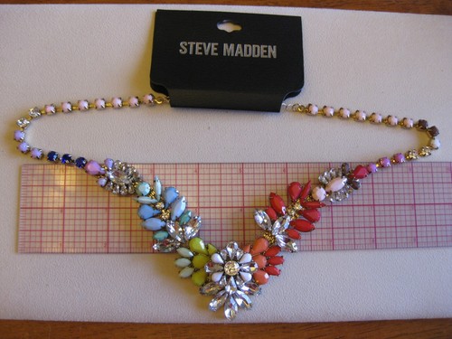 STEVE MADDEN Necklace & Pierced Earrings w/ BIG Colorful Rhinestone Flowers NOCs - Picture 11 of 12