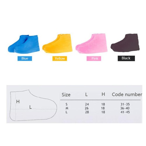 BLACK SILICON WATERPROOF NON-SLIP & RE-USABLE SHOE COVER FOR CYCLING SHOE MEDIUM - Picture 3 of 8