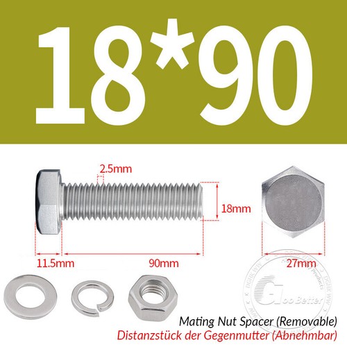 Set viti esagonali M2 - M24 acciaio inox A2 DIN 933 con rondelle dado - Foto 195 di 251