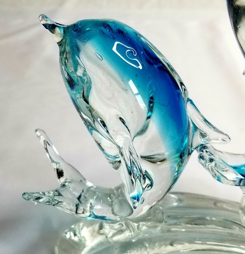 Blown Glass Art Figure ~Dolphin~ Statue of 3 *New* - Picture 6 of 12
