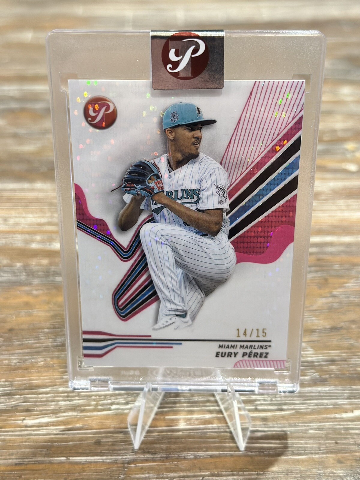 2024 Topps Pristine #108 Eury Perez Pristine Refractor Pink /15 Miami Marlins