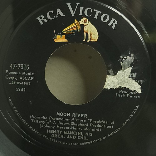Henry Mancini Breakfast At Tiffanys Moon River Vinyl Record 1961 Jazz 45 RCA - Picture 4 of 5