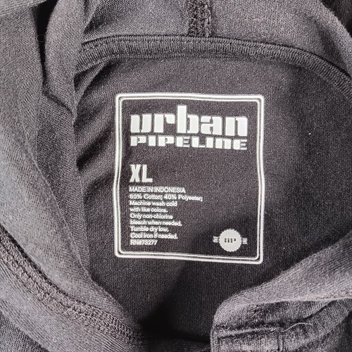 Urban Pipeline Hoodie Mens Extra Large Striped 1/4 Button Muff Pocket - Picture 2 of 6