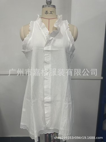 Women's casual cotton and linen solid color dress - Bild 16 von 17