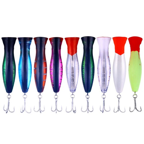 9PCS Popper Fishing Lures Fishing Bait Topwater Bass Floating Lure Saltwater USA - Bild 11 von 11