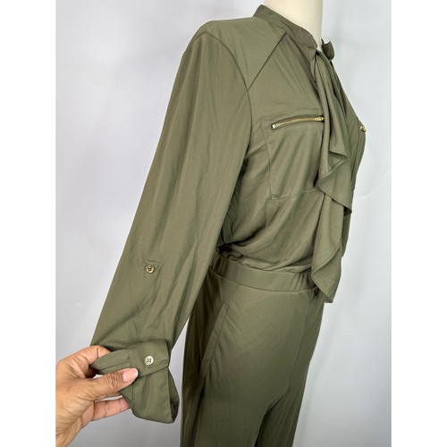 Chico’s Jumpsuit mit Rollriegelärmeln und Kragen Gr. M - Bild 2 von 14