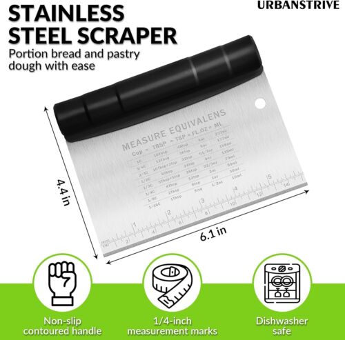 Bench Scraper for Baking Stainless Steel Dough Cutter and Scraper Tool Kitchen - Picture 2 of 11
