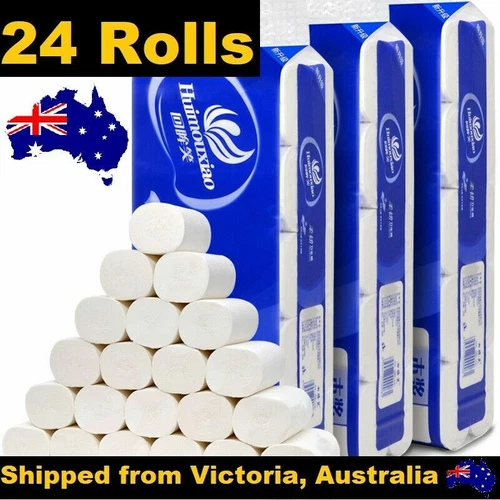 24 ROLLS TOILET PAPER SOFT & STRONG HIGH QUALITY BULK TISSUE 4 PLY AU STOCK 