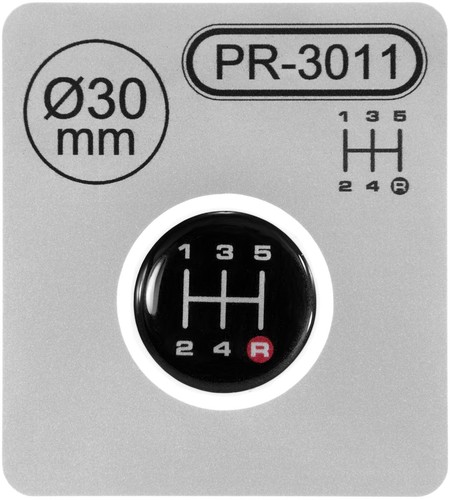 Gear Knob Shift Pattern Lever Sticker 3D Domed emblem badge 5 Speed manual R red - Picture 2 of 2