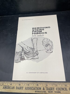 Rare 1968 US Department Of Agriculture Removing Stains From Fabrics Publication