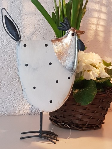 Metall Figur Huhn mit goldenen/silberfarbenen Akzenten - Bild 10 von 11