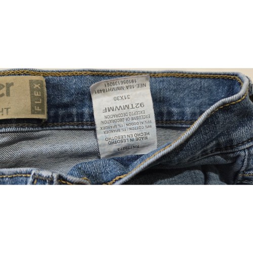 Wrangler men's blue denim slim fit straight flex jeans pants - 31x30 - 第 7/9 張圖片