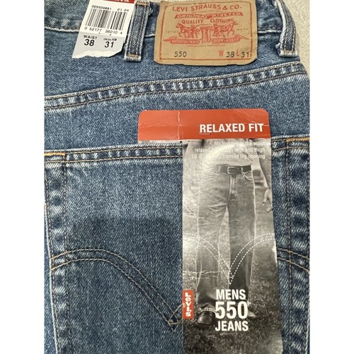 Neu Vintage Levis 550 Jeans Herren 38x31 Relaxed Fit blau Medium Wash Y2K 2001 Neu mit Etikett - Bild 3 von 8