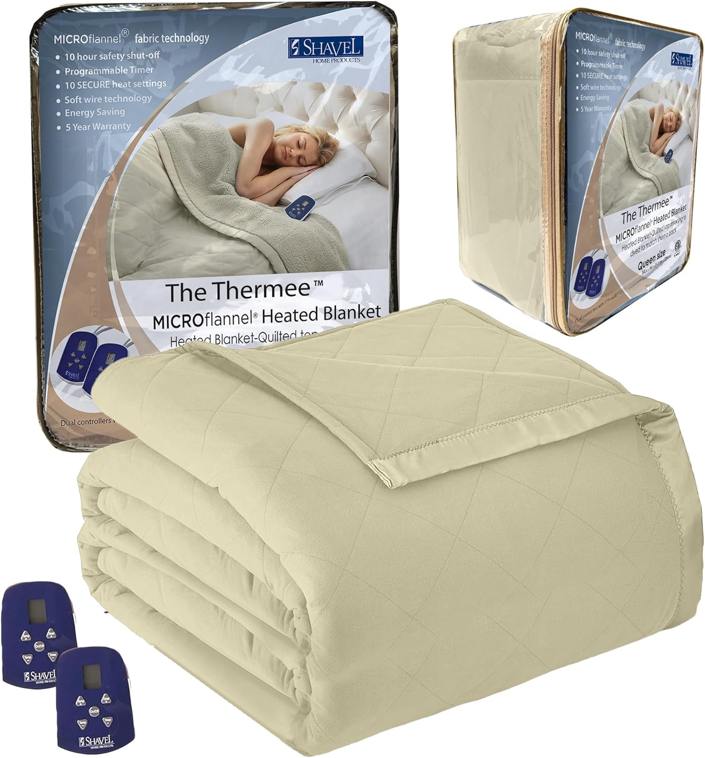 Micro Flannel Blanket Queen Size Heated Blanket with 10 Settings, Programable He