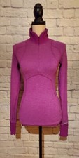 Lululemon Magenta Pink Purple Run Quarter Zip Long Sleeve Pullover Jacket Sz 2