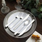 SILVER 24 Hammered Design 7" Plastic CUTLERY Spoons Forks Knives Set Party