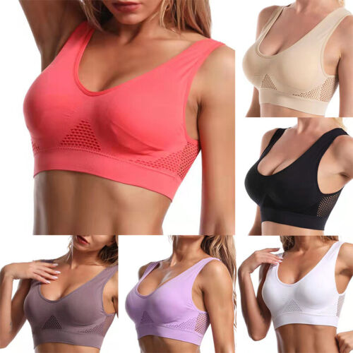Damen Sport BH Bustier Starker Halt Nahtlose Netz Joggen Yoga Fitness BraBecher% - Bild 1 von 12