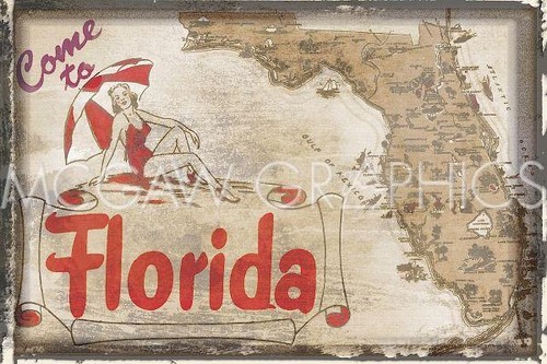 Come to Florida, Vintage Vacation, Wall Decor Art print Poster 13" x 19"  368 - Picture 2 of 2
