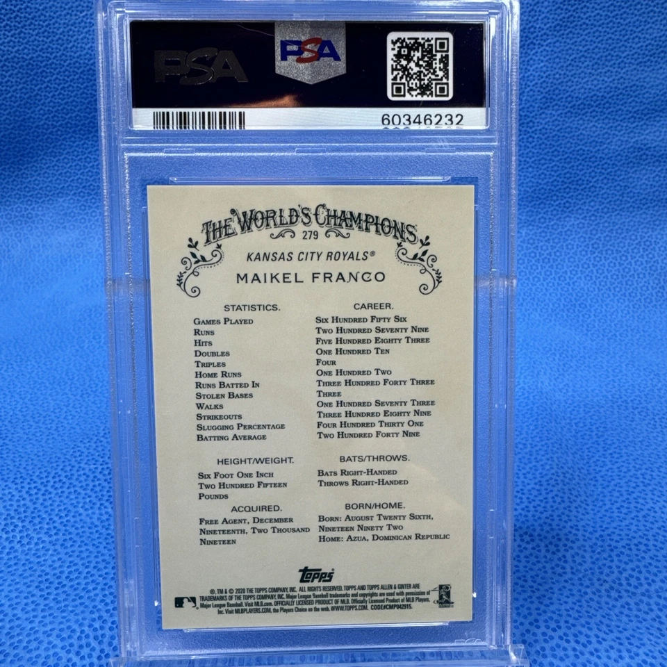 2020 Topps Allen & Ginter Chrome MAIKEL FRANCO Refractor; Royals #279 - Image 2 of 4