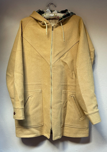 Vintage 70er Pendleton LOBO Damen Parka Jacke mit Kapuze Schurwolle camel Mantel hellbraun
