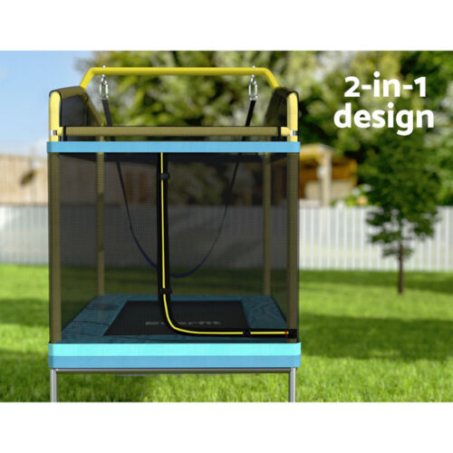 Everfit Trampoline 6FT Kids 2-in-1 Swing Belt Safety Net Gift Rectangle - Picture 6 of 30