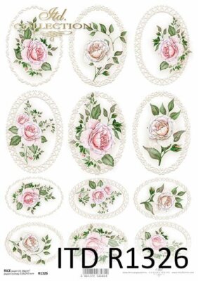 Reispapier R1836 Rosen Strohseide,Decoupage,Serviertentechnik Reispapier R1836 Rosen Strohseide,Decoupage,Serviertentechnik