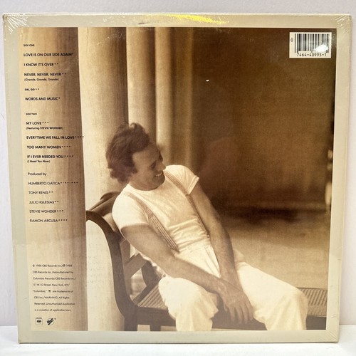 Julio Iglesias “Non Stop” LP Vinyl 1988 CBS Stevie Wonder Record SEALED NEW - Picture 2 of 3