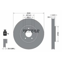 Textar 2X Bremsscheibe Vorne Ø320 Mm InnenbelüFtet FüR Mitsubishi Lancer VII