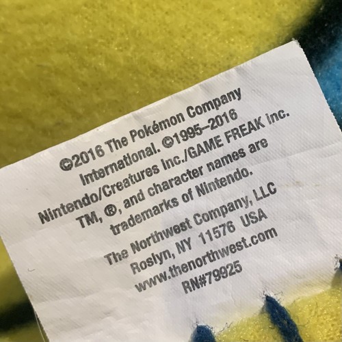 Pokemon Pikachu Fleece Throw Blanket 45”x 60” Northwest Co. Blue 2016 Nintendo - Picture 6 of 10