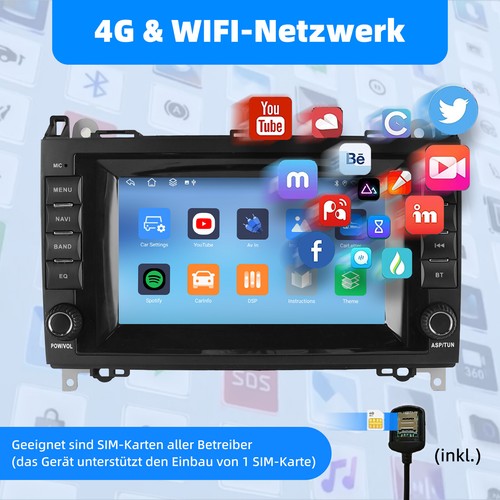 DAB Carplay 128G Radio Für Mercedes-Benz A/B Klasse/Vito W169 W639 W245 Navi KAM - Bild 10 von 19