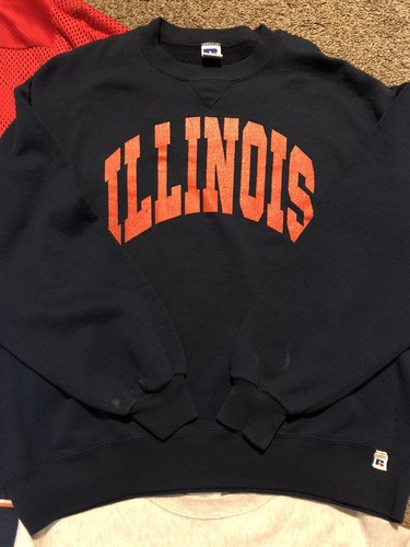 Vintage Illinois Illini Lot Sweatshirt Jogging Pants Champion Jersey Russell - Picture 2 of 11