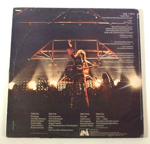 Neil Diamond Hot August Night UNI Records ULD 1-1/1-2 VG vg+ Music Record W806 - Picture 3 of 7