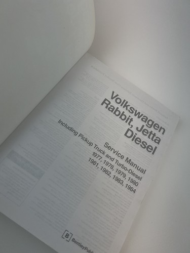 Volkswagen Rabbit Jetta Diesel Service Manual (1977-1984)Includes Pickup Truck - Picture 2 of 6