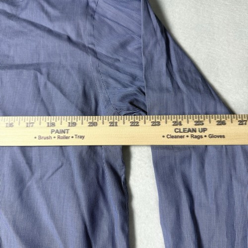 Cafe Coton Exclusive Blue Striped Button Down Dress Shirt Size 41 16 - Picture 6 of 8