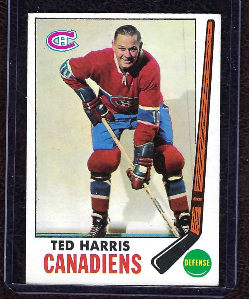1969/70 Topps Hockey Card #2 Ted Harris, Montreal Canadians, EX!