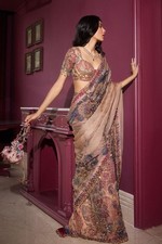 NEW SAREE BLOUSE NEW SARI INDIAN WEDDING DESIGNER BOLLYWOOD PAKISTANI PARTY WEAR