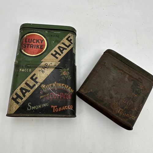2 latas de bolsillo de tabaco vintage Lucky Strike corte medio rollo publicidad - Imagen 5 de 8