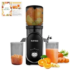 SUSTEAS Cold Press Juicer, 300W, 5.3" Large Feed Chute, 1.5L Capacity, Automa...