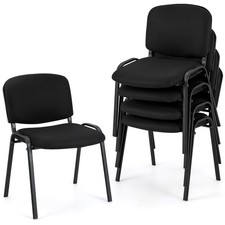 Set of 5 Stackable Mid Back Conference Guest Reception Chair Office Home