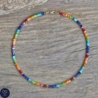 7 Chakra Farbe Halskette, Meditation Halskette, Bohemian Halskette, Yoga Halskette