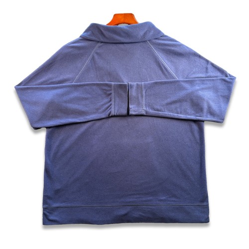 L.L. Bean Shawl Neck Solid Blue Hiking Pullover Cardigan Sweater Men's L - Picture 2 of 8