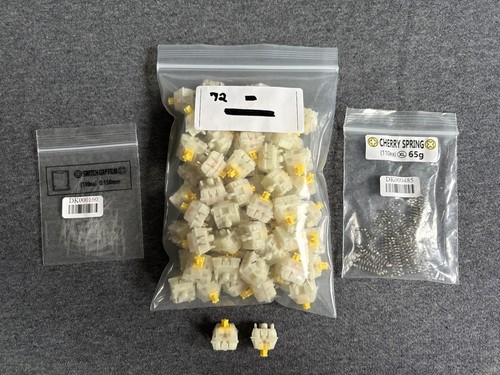 72 Gateron Milky Yellow Pro KS3 Linear Switches - Lubed Filmed Spring Swapped - Picture 1 of 4