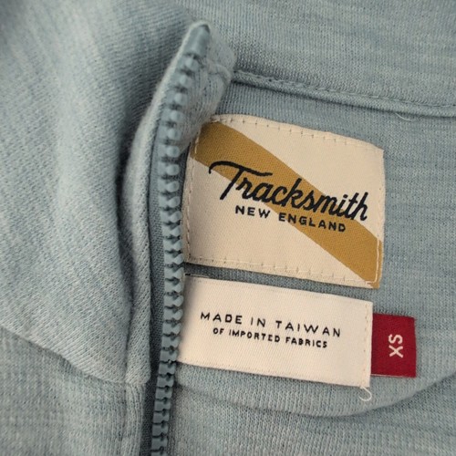 Tracksmith New England Run Merino Wool Quarter Zip Long Sleeve Running Blue XS - Picture 4 of 8