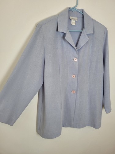 Jaclyn Smith Classics Lightweight Blazer Jacket Blue Spring Formal Size 16 - Picture 6 of 10