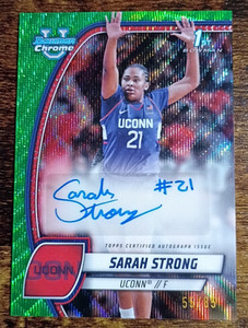 2024-25 Bowman University Chrome Sarah Strong 1st Green Wave Refractor /85 AUTO