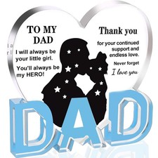 Fathers Day Dad Gifts from Daughter, Dad Birthday Gifts - Acrylic Heart Plaque 3