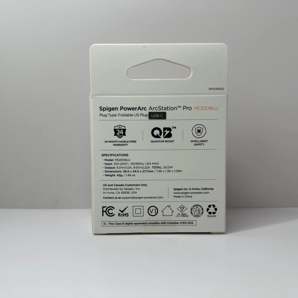 Spigen PowerArc - 20W ArcStation Pro - Carregador de parede dobrável USB-C. Novo. - Imagem 3 de 4