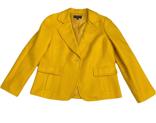 Talbots Wollmischung Ein Knopf Damen Blazer Gr. 10P Jacke in Gelb Senf - Bild 1 von 8